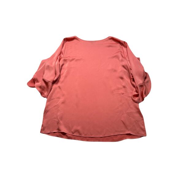 MISOOK Peach‎ Orange Crew Neck Detail 3/4 Sleeve Top Size Small (256) - Picture 2 of 8